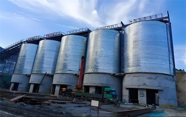 石河子螺旋卷板仓施工现场